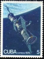 (1976-028) Марка Куба "Союз 11"    День космонавтики II Θ