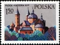 (1977-053) Марка Польша "Собор, Плоцк"    Памятники архитектуры. II Θ