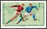 (1966-045) Марка Венгрия "Италия-Венгрия"    ЧМ по футболу 1966, Лондон III Θ