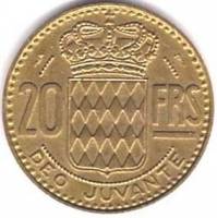 (№1950km131) Монета Монако 1950 год 20 Francs