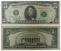 () Банкнота США 1995 год 5  ""   VF