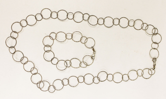 Набор ожерелье и браслет, серебро 925, Италия (состояние на фото)