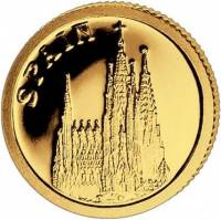 (№2008) Монета Либерия 2008 год 12 Dollars (Испания - Саграда Famiacute)
