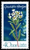 (1970-036) Марка Германия (ГДР) "Багульник болотный"    Растения под защитой III O