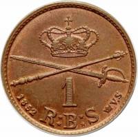 (№1852km754) Монета Дания 1852 год 1 Rigsbankskilling