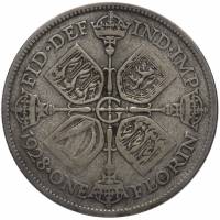 (1928) Монета Великобритания 1928 год 1 флорин "Георг V"  Серебро Ag 500  VF