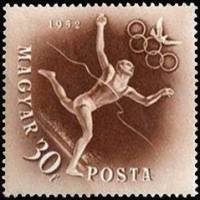 (1952-032) Марка Венгрия "Бег"    Летние Олимпийские игры 1952, Хельсинки II Θ
