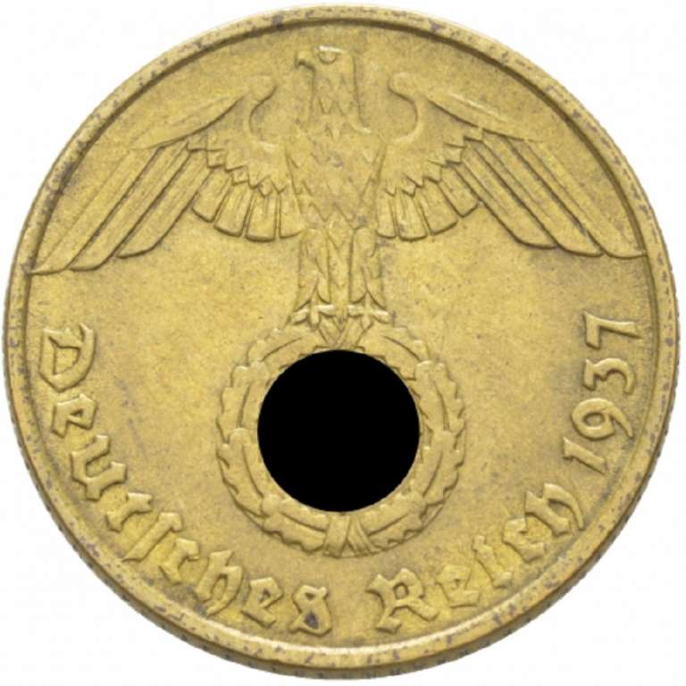 (1937A) Монета Германия (Рейх) 1937 год 10 пфеннингов   Бронза  VF