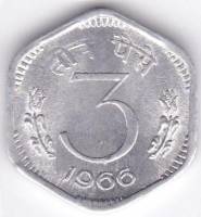 (№1964km14.1) Монета Индия 1964 год 3 Paise
