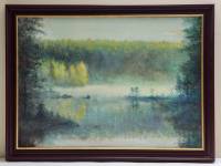 Картина Смирнов И. П. Утро туманное пейзаж в раме темпера 80 х 60 см