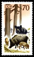 (1977-086) Марка Германия (ГДР) "Кабан"    Охота III Θ