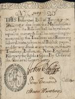 (№1690P-S1053) Банкнота США 1690 год "20 Shillings"
