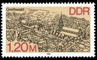 (1988-031) Марка Германия (ГДР) "Грайфсвальд"    Города ГДР III O
