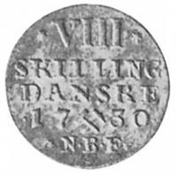 (№1727km224) Монета Норвегия 1727 год 8 Skilling