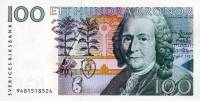 (,) Банкнота Швеция 1999 год 100 крон "Карл Линней"   UNC