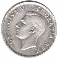 (1935) Монета Канада 1952 год 1 доллар   Серебро (Ag)  UNC
