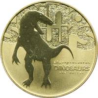 (2002) Монета Тувалу 2002 год 1 доллар "Гиганотозавр"  Латунь  PROOF