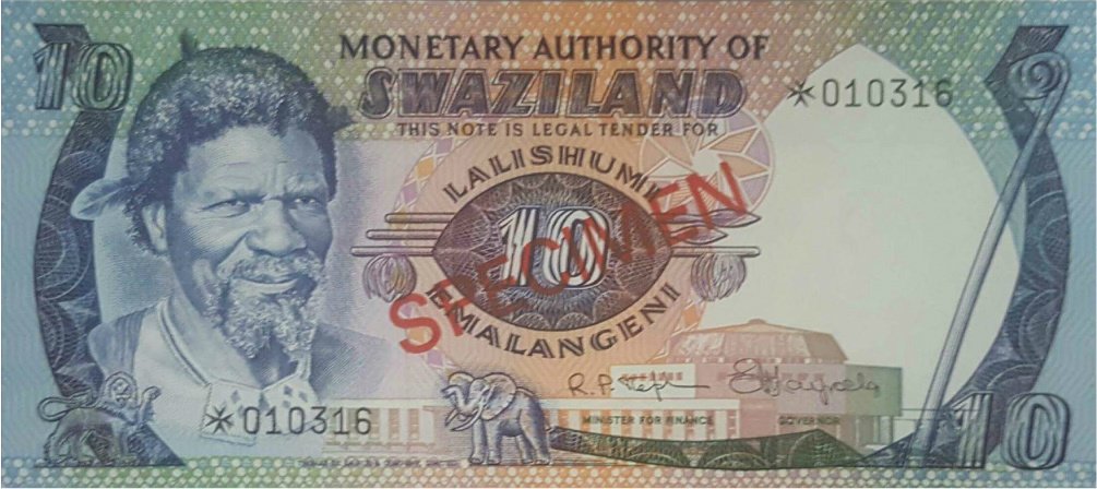  Банкнота Свазиленд 1974 год 10     UNC
