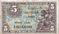 (№1948P-4d) Банкнота ФРГ 1948 год "5 Deutsche Mark"