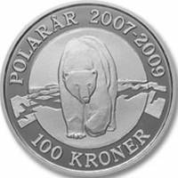 (№2007km917) Монета Дания 2007 год 100 Kroner (Белый медведь)