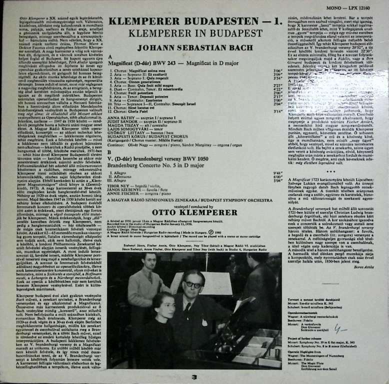 Пластинка виниловая , Klemperer in Budapest Мелодия 300 мм. (Сост. отл.)