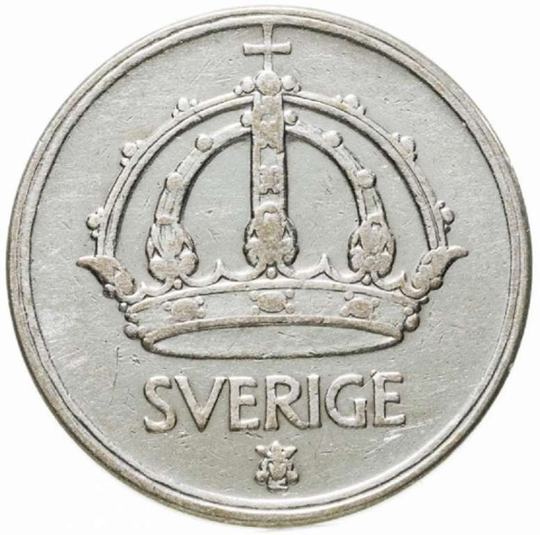 (1960) Монета Швеция 1960 год 50 эре   Серебро Ag 400  VF