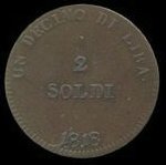 (№1818c55 (tuscany)) Монета Италия 1818 год 2 Soldi