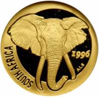 (№1996km201) Монета Южная Африка 1996 год 1/10 Ounce (Прогулки на слонах, перевозящих выкорчевали де