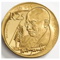 (№2008km453) Монета Южная Африка 2008 год 25 Rand (Махатма Ганди)