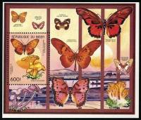 (№1991-55) Блок марок Нигер 1991 год "Boisduval039s ложные Acraea Pseudacraea boisduvali Chanterel",