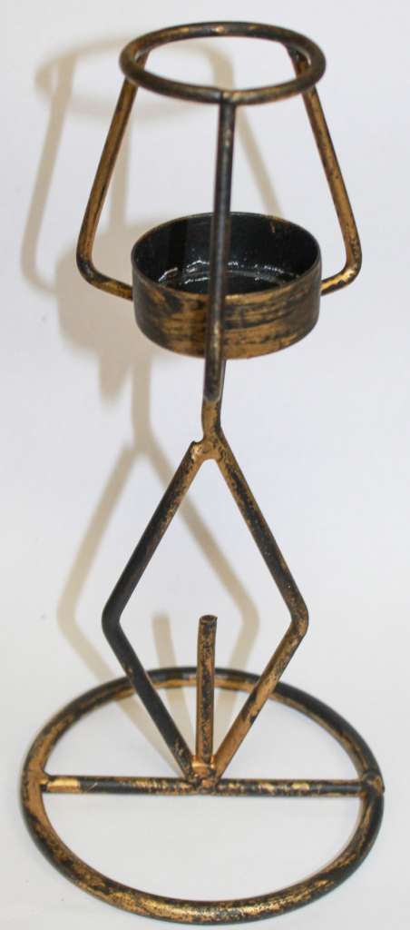 Подсвечник для чайной свечи в виде мини торшера, металл (сост. на фото)