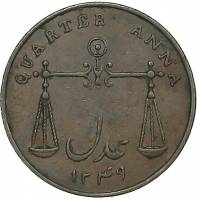 (№1833km232) Монета Индия 1833 год frac14; Anna