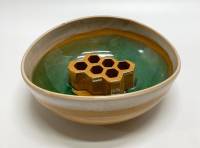 Ваза для икебаны, обливная керамика (есть скол)