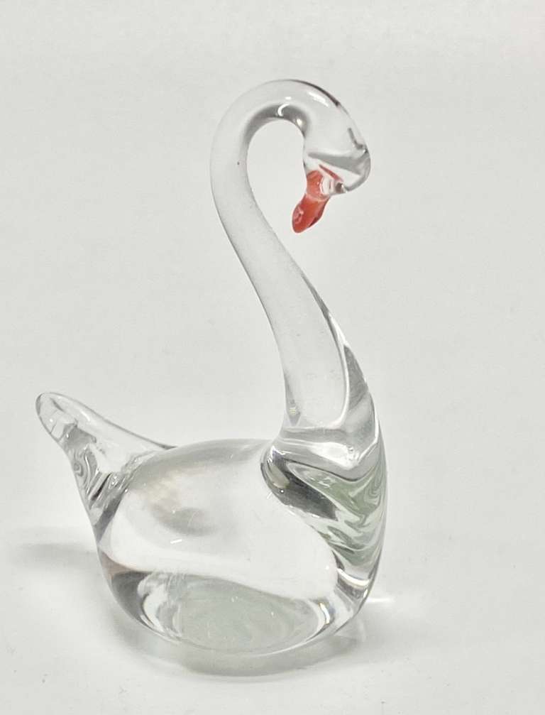 Статуэтка фигурка лебедь стекло хрусталь