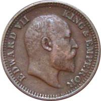 (№1904km500) Монета Индия 1904 год frac12; Pice
