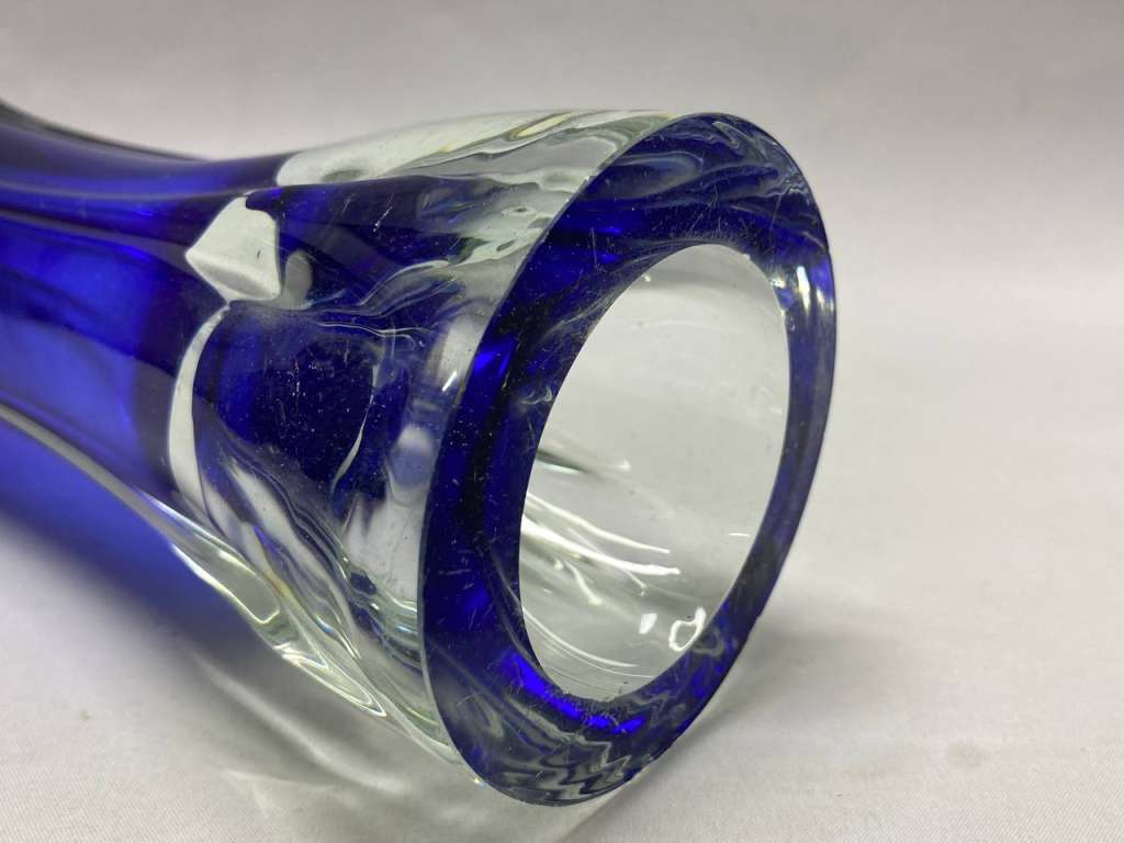 Ваза цветное стекло, гутная техника, СССР