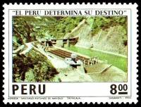 (№1974-968) Марка Перу 1974 год "Структурные изменения в Сантьяго Antunez Tayacaja плотины", Гашеная