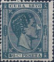 (№24) Марка Куба 1878 год "Король Альфонсо XII", Гашеная