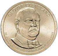 22p Монета США 2012 год 1 доллар Гровер Кливленд 2012 год Латунь  UNC