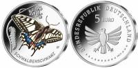 (2023) Монета Германия 2023 год 5 евро "Бабочка-махаон" Медь-Никель  UNC