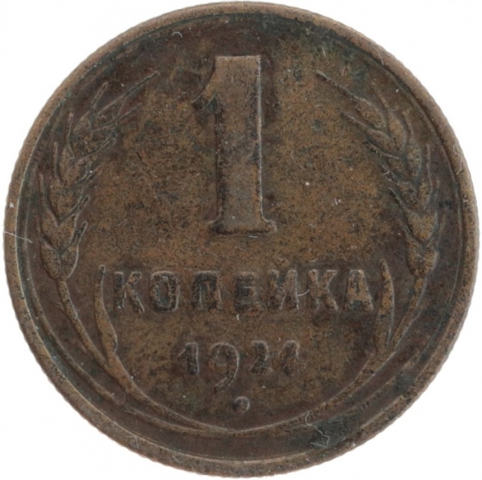 1924 Монета СССР 1924 год 1 копейка  Медь  F