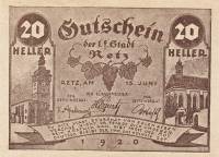 (№1920) Банкнота Австрия 1920 год "20 Heller"