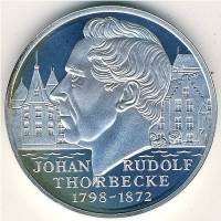 (№1998) Монета Нидерланды 1998 год 25 Ecu (200-летию со дня рождения Йохана медицинских Рудольф)