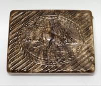 Портсигар пластиковый СССР рифленый с изображением лося\оленя