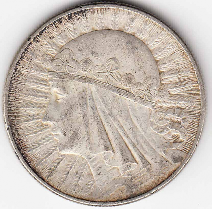 (1933) Монета Польша 1933 год 10 злотых &quot;Ядвига&quot;  Серебро Ag 750  VF
