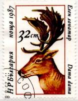 (1987-038) Марка Болгария "Лань"   Олени III Θ