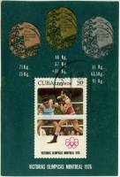 (1976-086) Блок марок  Куба "Бокс"    Медали Кубы на XXI ОИ III Θ