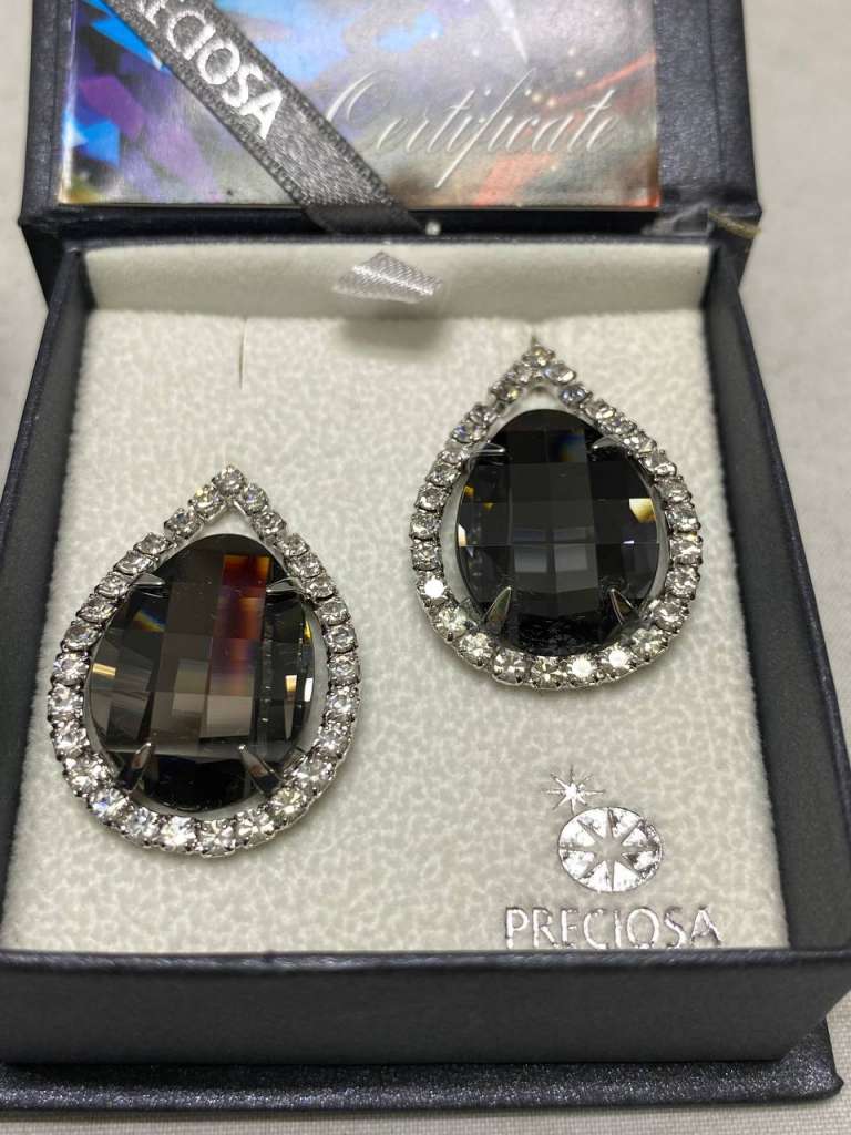 Серьги гвоздики хрусталь, кристалы Чехия