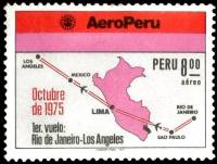 (№1975-1000) Марка Перу 1975 год "AeroPeru039s первые полеты", Гашеная