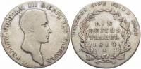 (1814A) Монета Германия (Пруссия) 1814 год 1 талер "Фридрих Вильгельм III"  Серебро Ag 750  VF